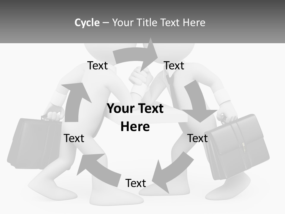 Two People Shaking Hands At A Table With Briefcases PowerPoint Template