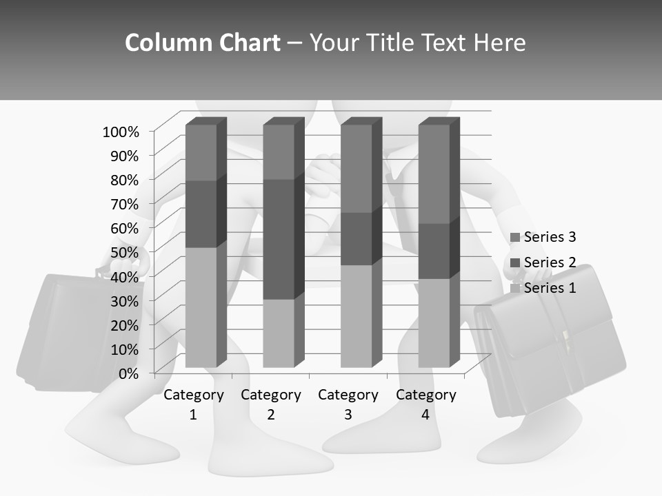 Two People Shaking Hands At A Table With Briefcases PowerPoint Template
