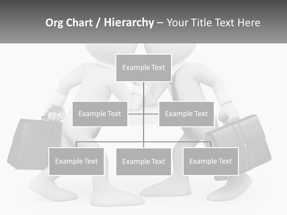 Two People Shaking Hands At A Table With Briefcases PowerPoint Template