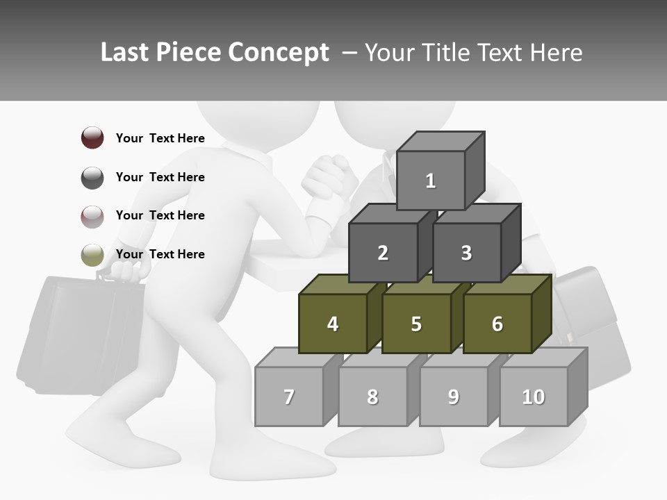 Two People Shaking Hands At A Table With Briefcases PowerPoint Template