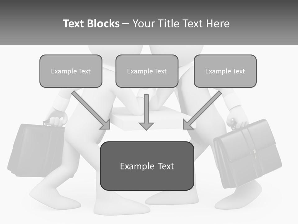 Two People Shaking Hands At A Table With Briefcases PowerPoint Template