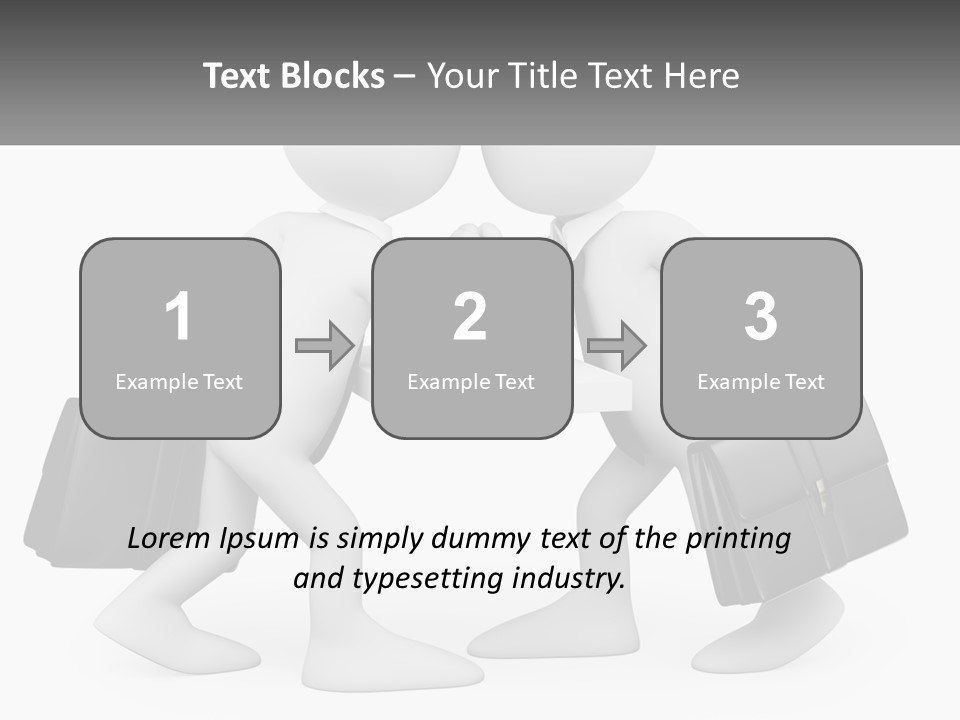 Two People Shaking Hands At A Table With Briefcases PowerPoint Template