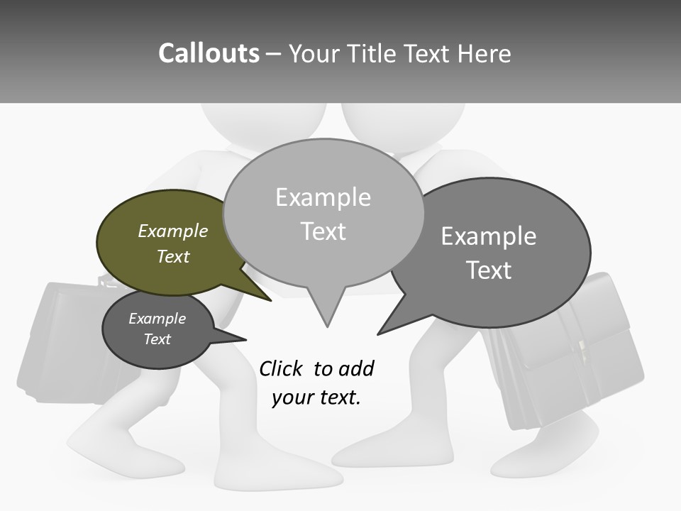 Two People Shaking Hands At A Table With Briefcases PowerPoint Template