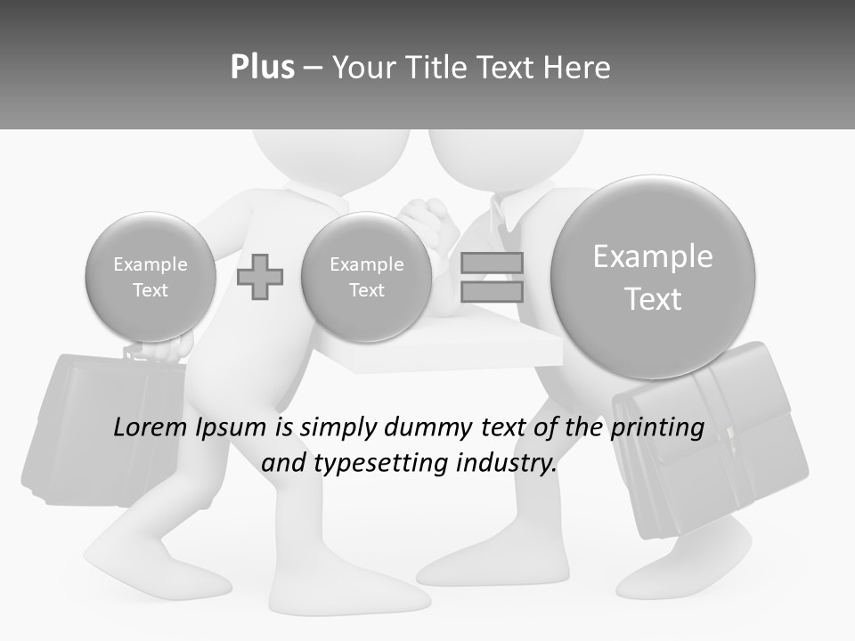 Two People Shaking Hands At A Table With Briefcases PowerPoint Template