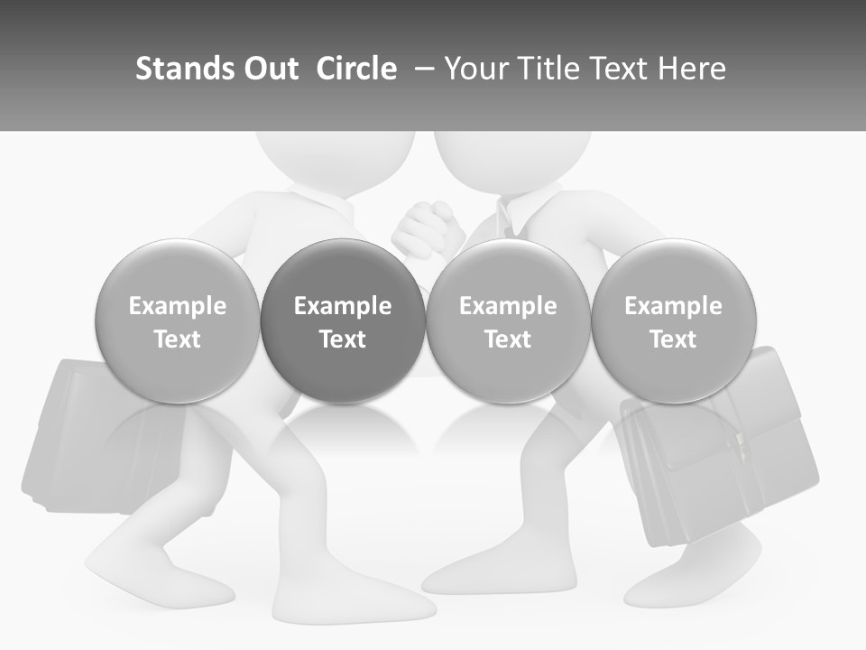 Two People Shaking Hands At A Table With Briefcases PowerPoint Template