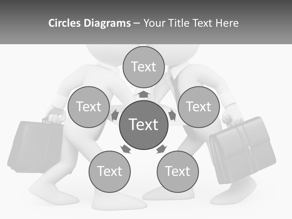 Two People Shaking Hands At A Table With Briefcases PowerPoint Template