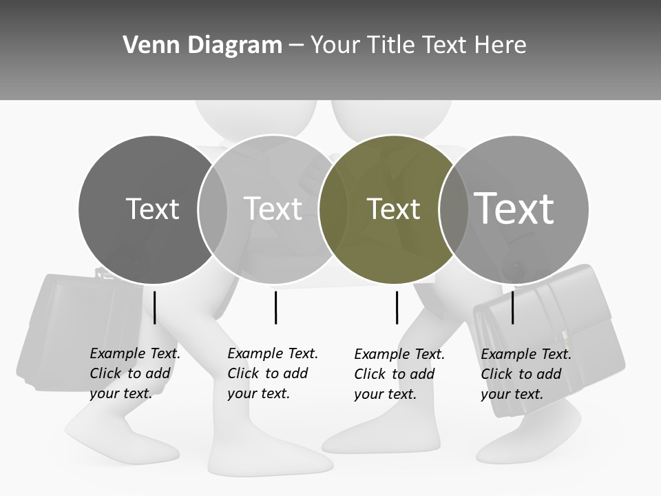 Two People Shaking Hands At A Table With Briefcases PowerPoint Template
