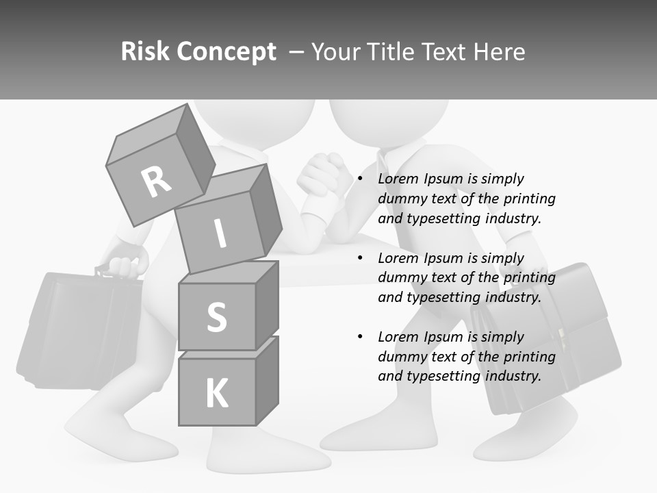 Two People Shaking Hands At A Table With Briefcases PowerPoint Template