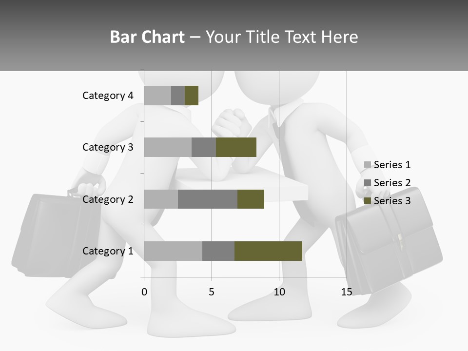 Two People Shaking Hands At A Table With Briefcases PowerPoint Template