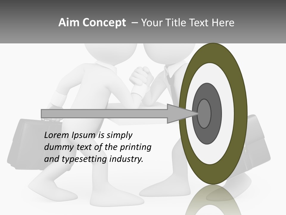 Two People Shaking Hands At A Table With Briefcases PowerPoint Template