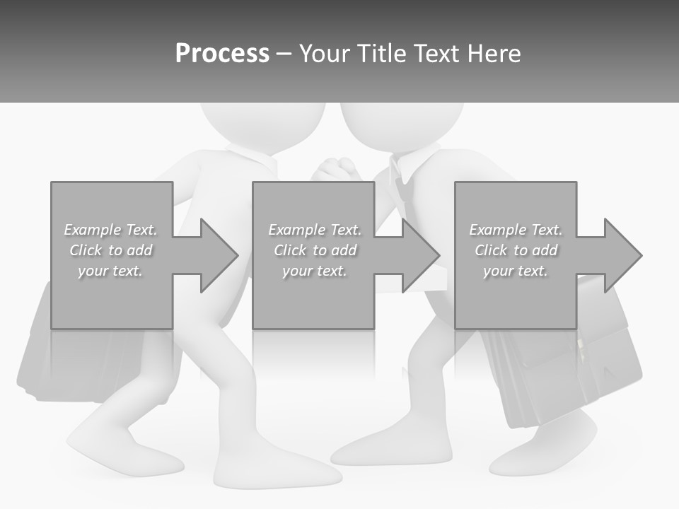 Two People Shaking Hands At A Table With Briefcases PowerPoint Template