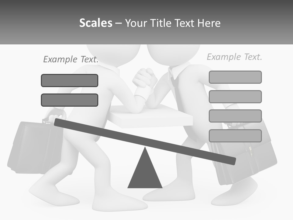 Two People Shaking Hands At A Table With Briefcases PowerPoint Template
