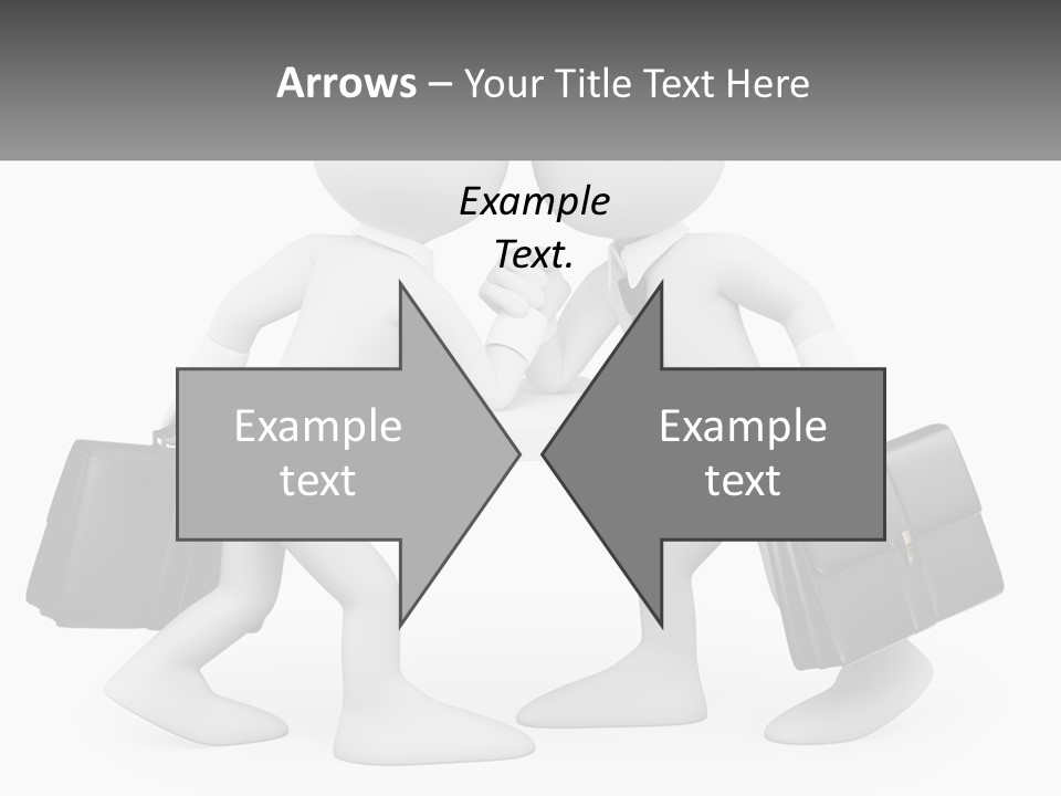 Two People Shaking Hands At A Table With Briefcases PowerPoint Template