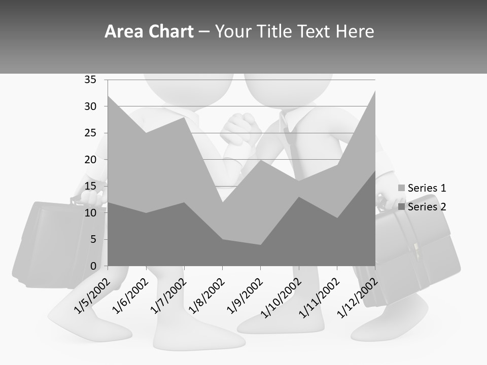 Two People Shaking Hands At A Table With Briefcases PowerPoint Template
