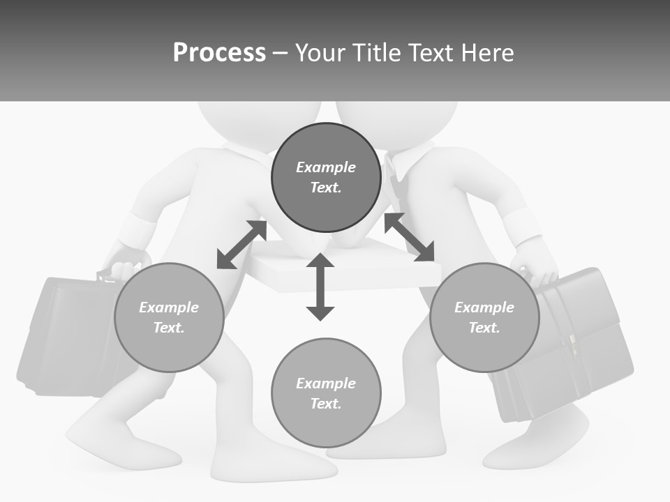 Two People Shaking Hands At A Table With Briefcases PowerPoint Template