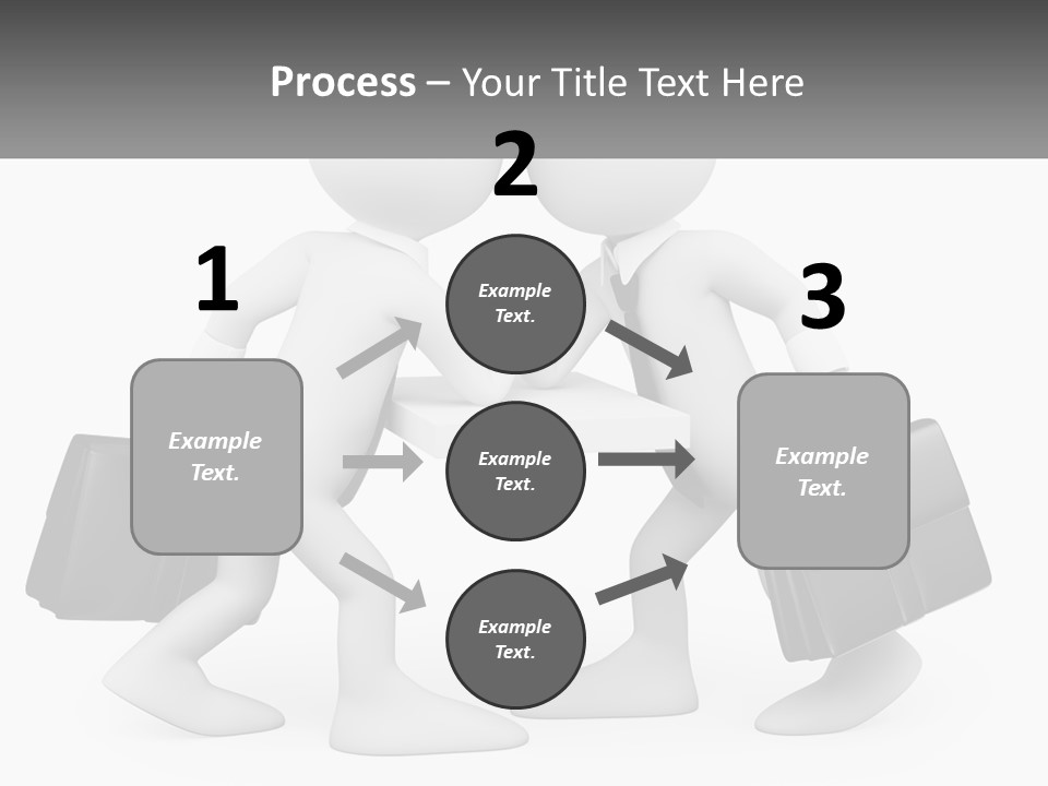 Two People Shaking Hands At A Table With Briefcases PowerPoint Template