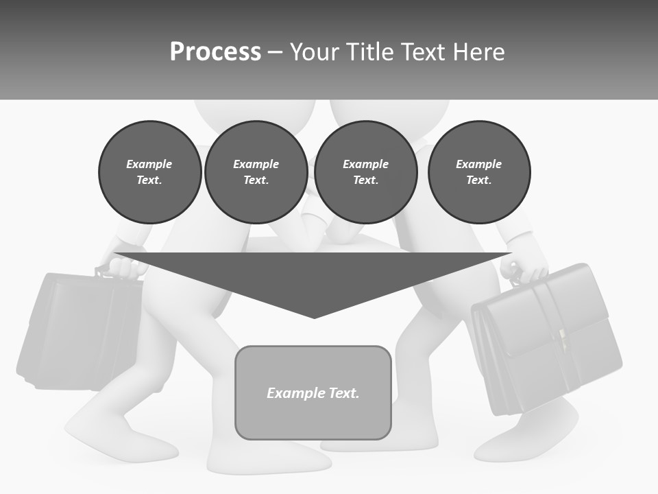 Two People Shaking Hands At A Table With Briefcases PowerPoint Template
