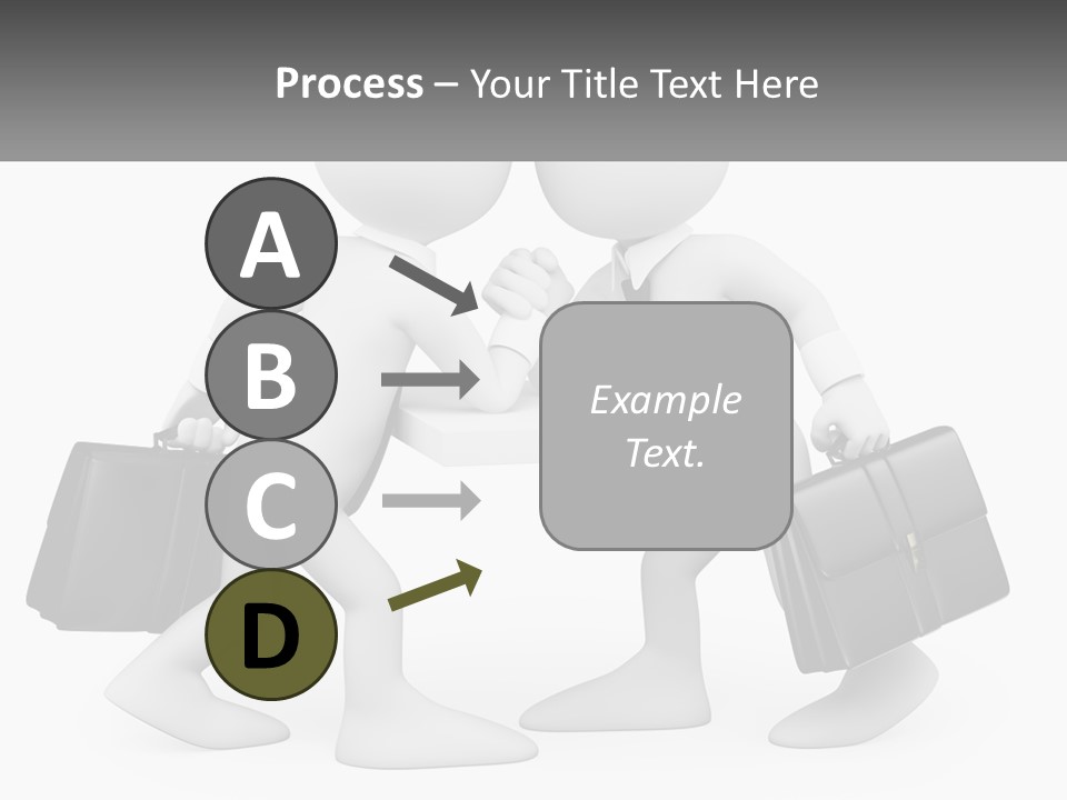 Two People Shaking Hands At A Table With Briefcases PowerPoint Template