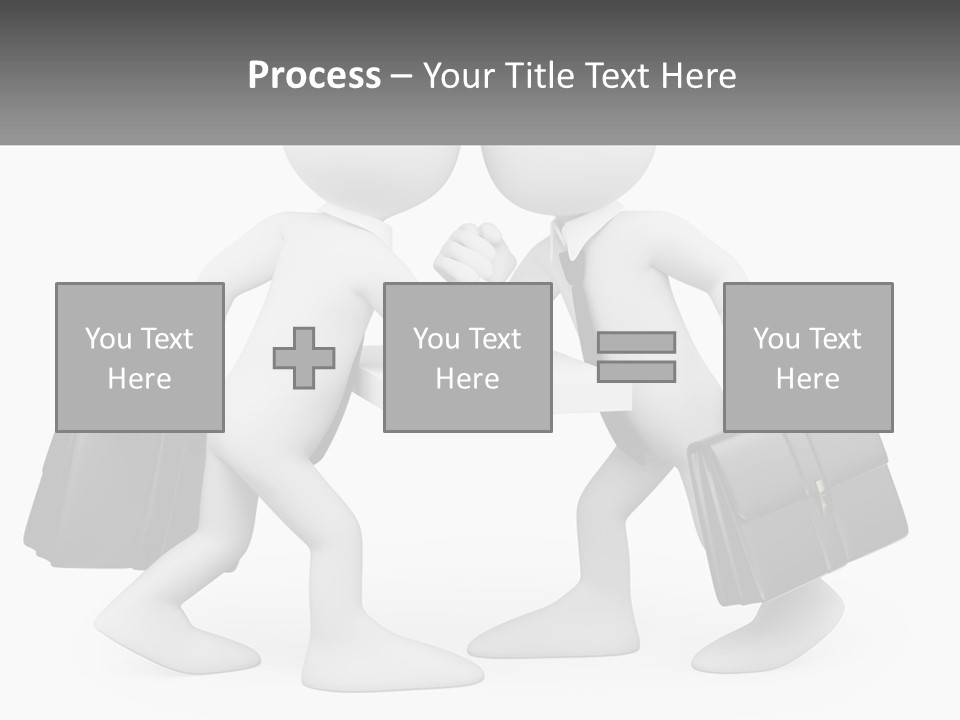 Two People Shaking Hands At A Table With Briefcases PowerPoint Template