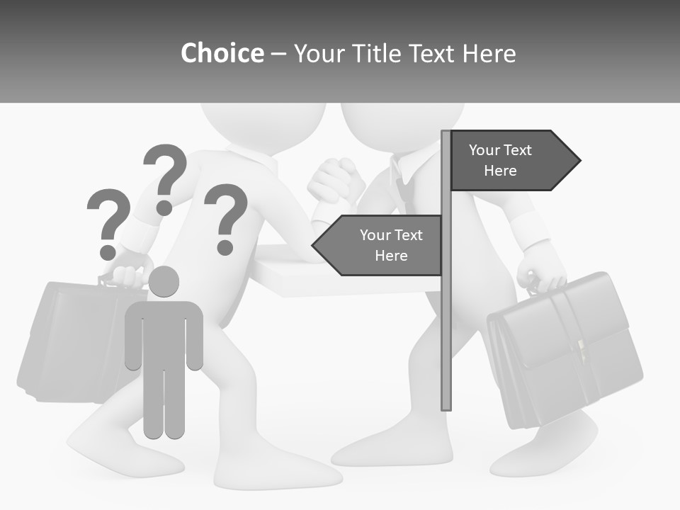 Two People Shaking Hands At A Table With Briefcases PowerPoint Template