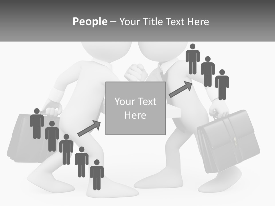 Two People Shaking Hands At A Table With Briefcases PowerPoint Template