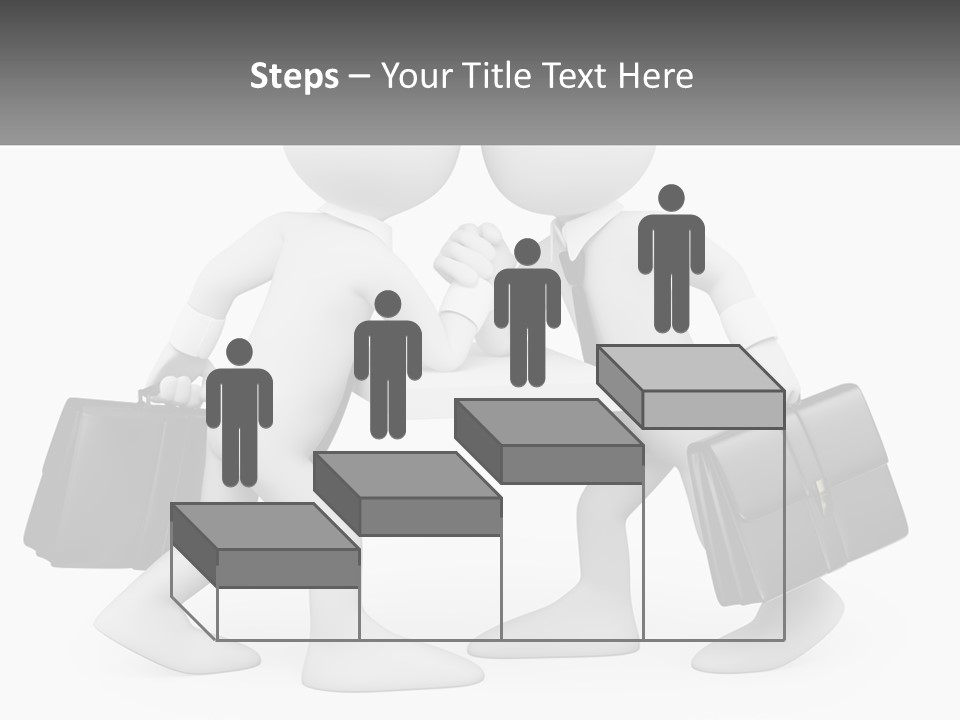 Two People Shaking Hands At A Table With Briefcases PowerPoint Template