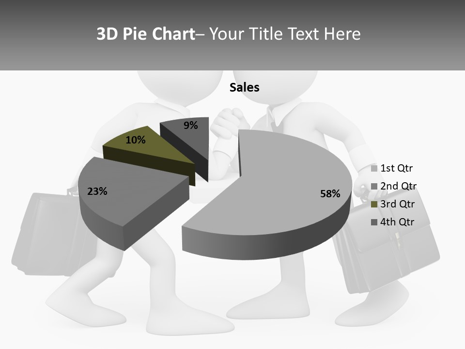Two People Shaking Hands At A Table With Briefcases PowerPoint Template