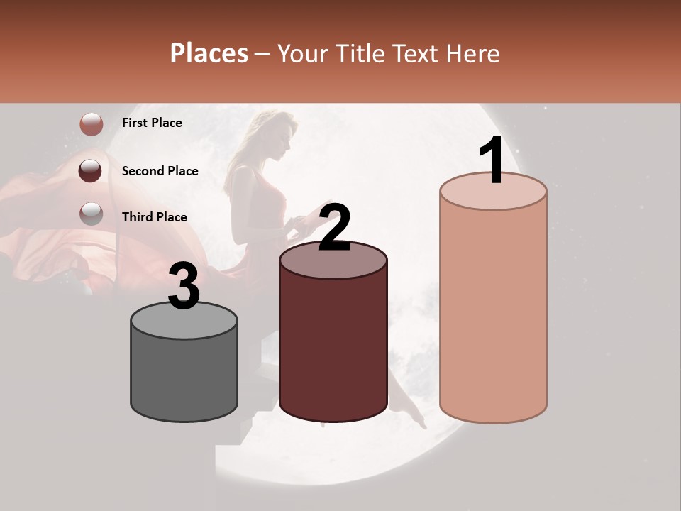 A Woman In A Red Dress Is Sitting On A Ledge PowerPoint Template