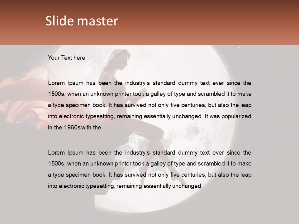 A Woman In A Red Dress Is Sitting On A Ledge PowerPoint Template