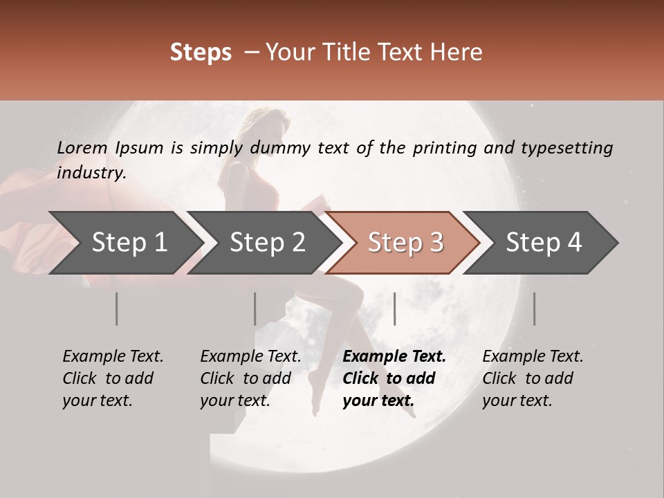 A Woman In A Red Dress Is Sitting On A Ledge PowerPoint Template