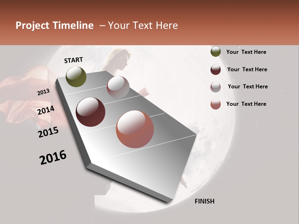 A Woman In A Red Dress Is Sitting On A Ledge PowerPoint Template