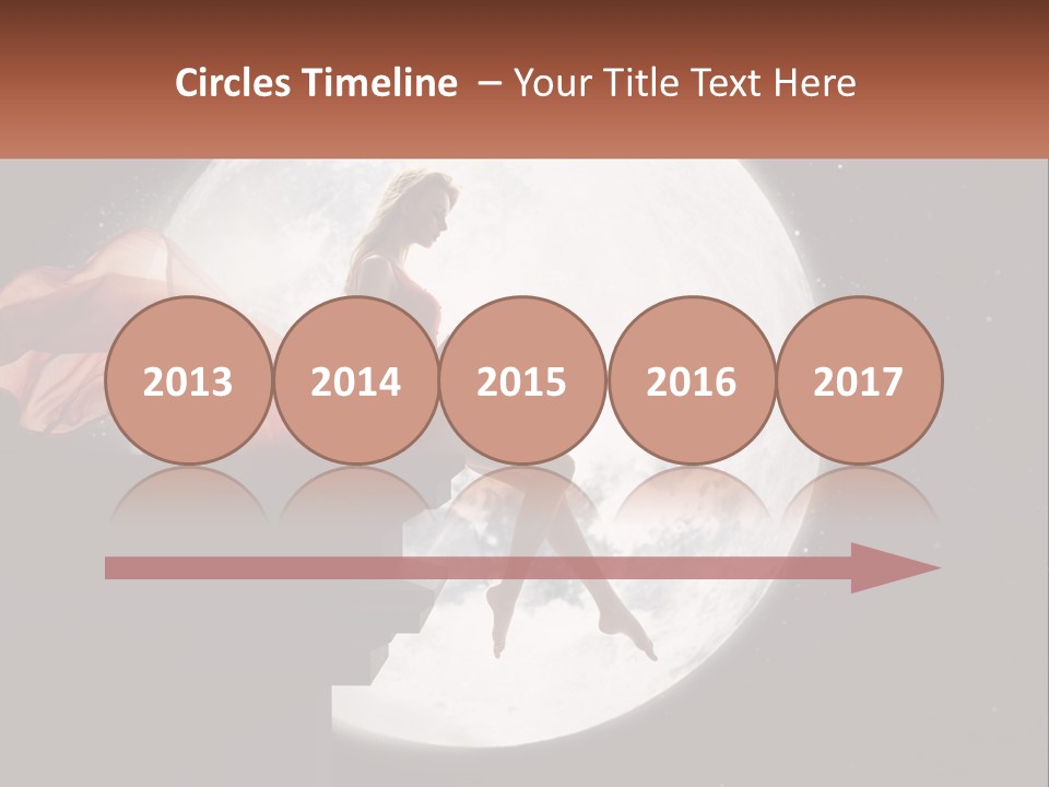 A Woman In A Red Dress Is Sitting On A Ledge PowerPoint Template