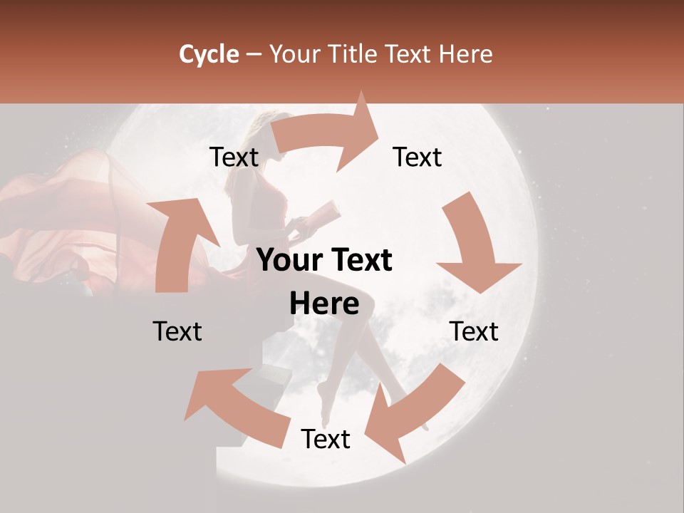 A Woman In A Red Dress Is Sitting On A Ledge PowerPoint Template