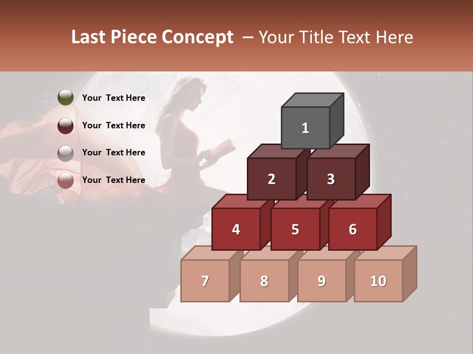 A Woman In A Red Dress Is Sitting On A Ledge PowerPoint Template
