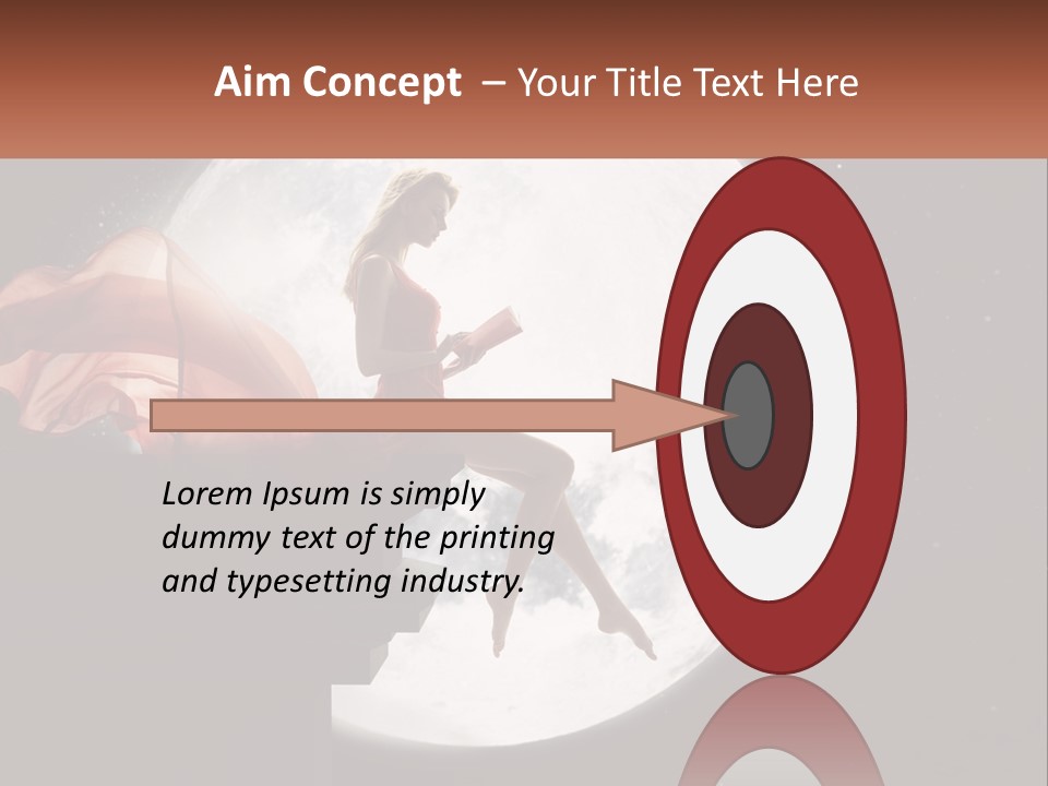 A Woman In A Red Dress Is Sitting On A Ledge PowerPoint Template