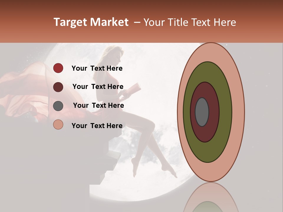 A Woman In A Red Dress Is Sitting On A Ledge PowerPoint Template