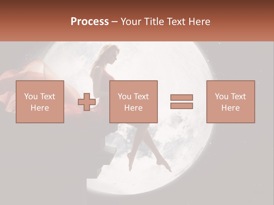 A Woman In A Red Dress Is Sitting On A Ledge PowerPoint Template