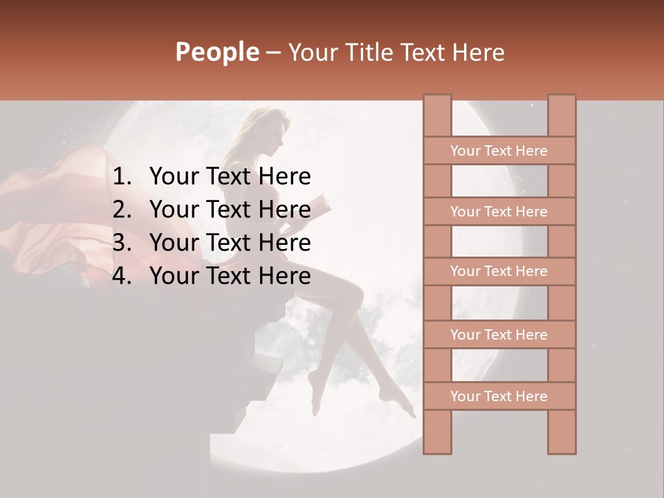 A Woman In A Red Dress Is Sitting On A Ledge PowerPoint Template