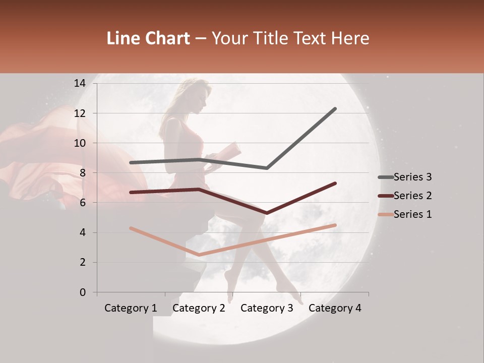 A Woman In A Red Dress Is Sitting On A Ledge PowerPoint Template