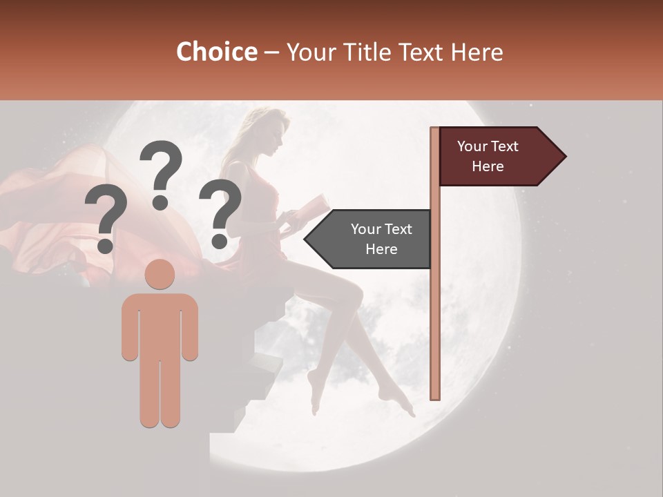 A Woman In A Red Dress Is Sitting On A Ledge PowerPoint Template