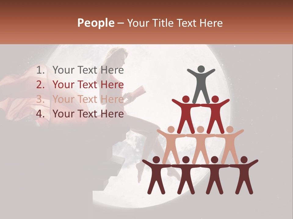 A Woman In A Red Dress Is Sitting On A Ledge PowerPoint Template