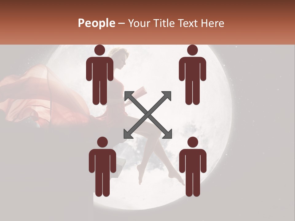 A Woman In A Red Dress Is Sitting On A Ledge PowerPoint Template