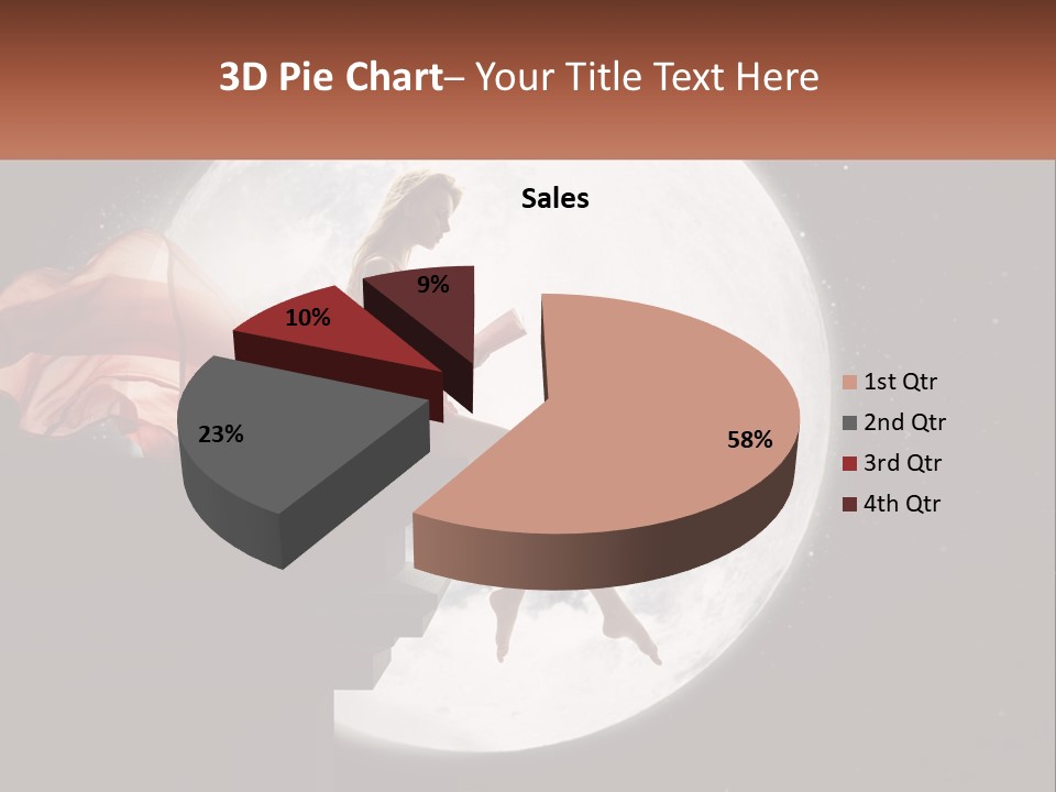 A Woman In A Red Dress Is Sitting On A Ledge PowerPoint Template