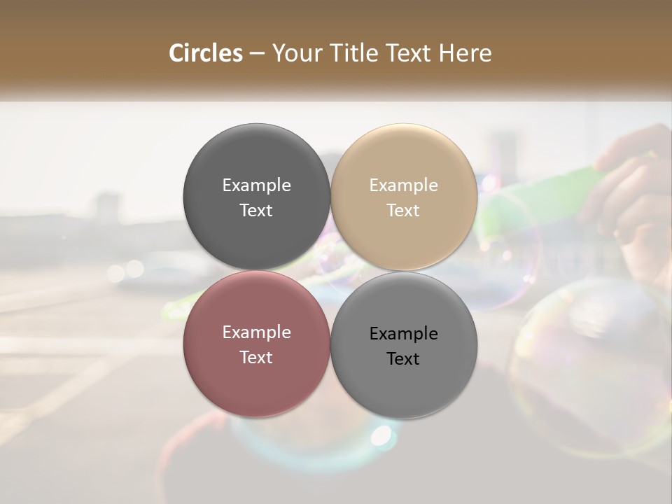 A Young Girl Blowing Bubbles With Her Hands PowerPoint Template