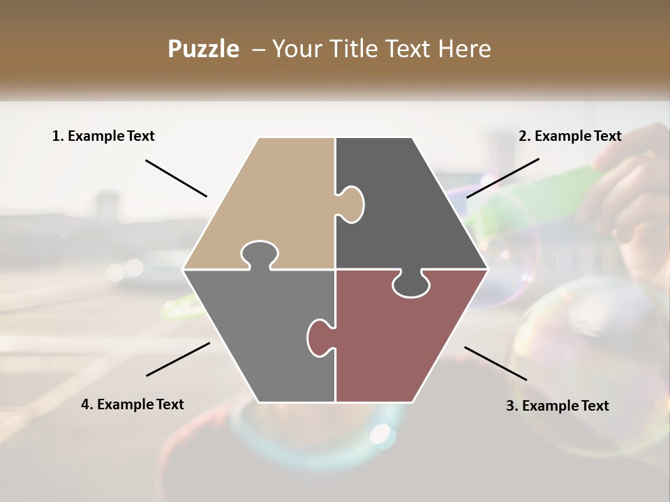 A Young Girl Blowing Bubbles With Her Hands PowerPoint Template