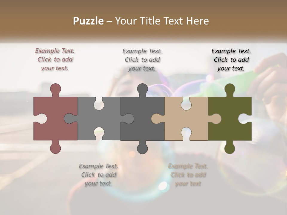 A Young Girl Blowing Bubbles With Her Hands PowerPoint Template