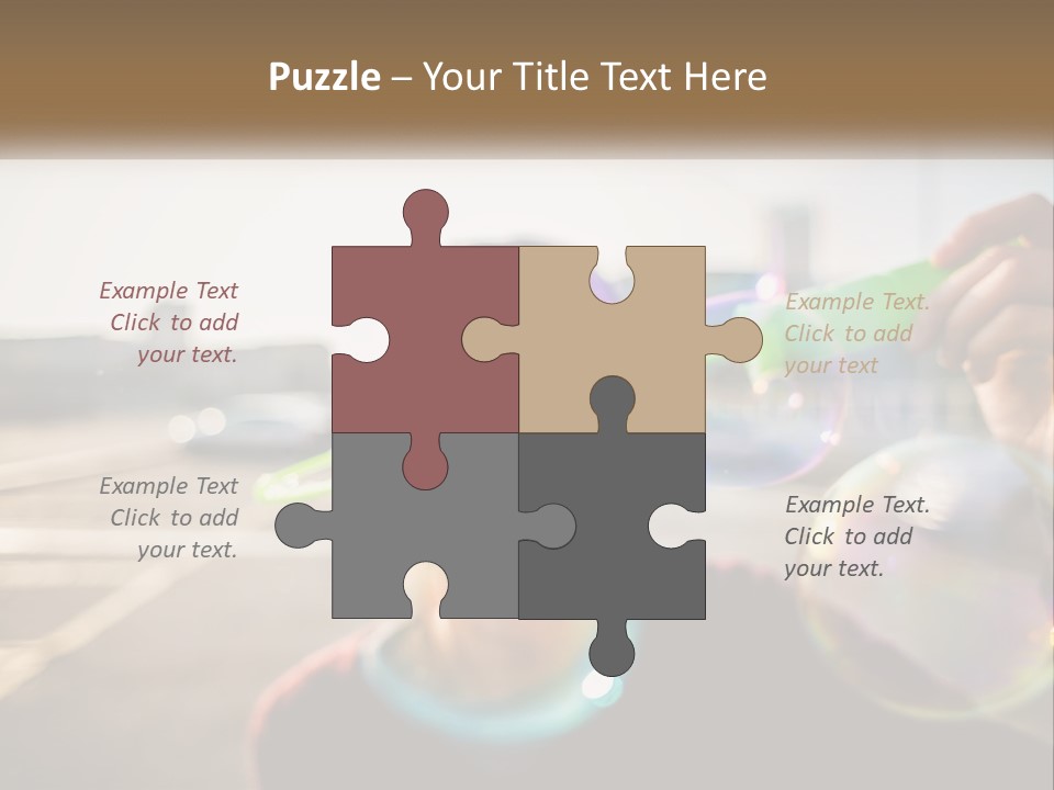 A Young Girl Blowing Bubbles With Her Hands PowerPoint Template