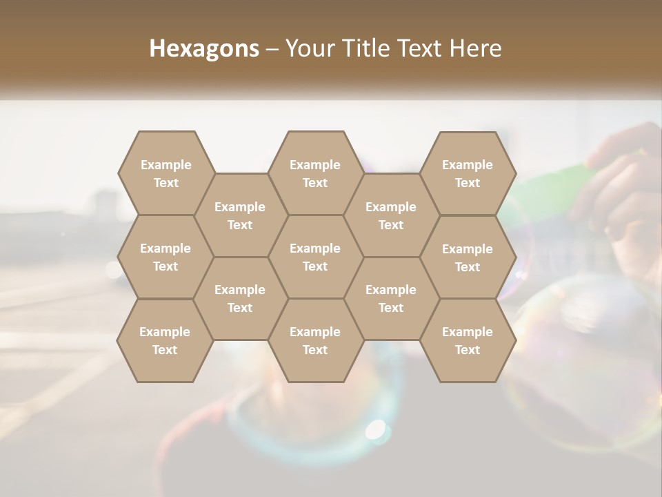 A Young Girl Blowing Bubbles With Her Hands PowerPoint Template