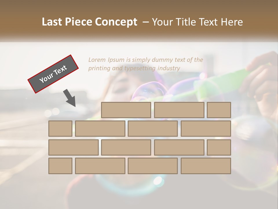 A Young Girl Blowing Bubbles With Her Hands PowerPoint Template