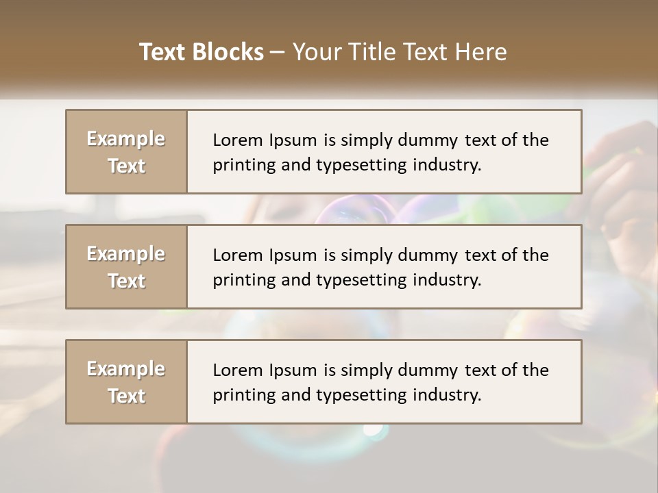 A Young Girl Blowing Bubbles With Her Hands PowerPoint Template